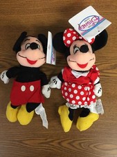 Disney Store Mini Bean Bag Mickey Minnie Mouse Set Pair