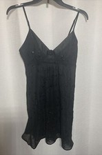 Seductive Wear Cinema Etoile Sz S Sheer Chemise Negligee Babydoll Nightie Black