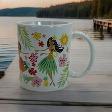 Island Hula Honeys 10 oz Coffee Mug Cup Tiki Hawaiian Tropical Dancers ABC Store