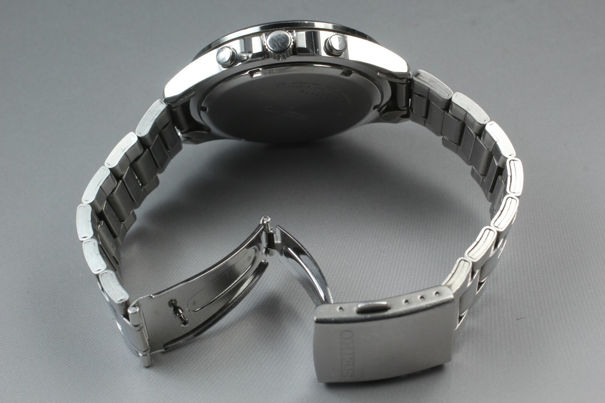 N/Batt [EXC+4] SEIKO Chronograph 4T57-00J0 Black Dial Qz