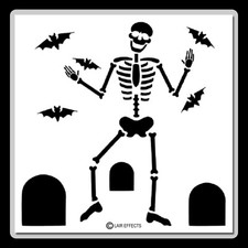 12 X 12 Skeleton Dancing in Graveyard STENCIL Template Halloween/Bats/Tombstones