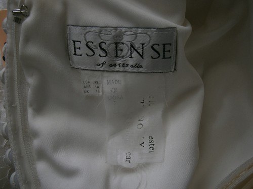 Essense of Australia D2124 Wedding Dress Ivory Crepe Long Sleeves Hollywood Glam - Picture 11 of 11