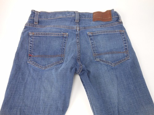 Pantalones de mezclilla azul pierna recta Tommy Hilfiger 30L 30W STY 7885128 etiqueta de cuero - Imagen 2 de 11