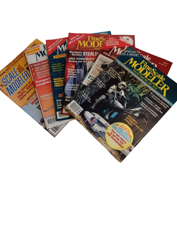 Lot of 6 Fine Scale Modeler and Scale Modeler Magazines 1980s Model Making Hobby