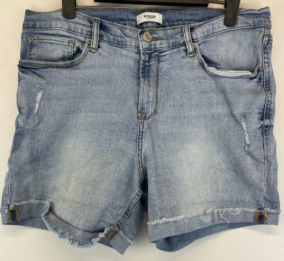 Kensie Jeans Denim Shorts - Womens Size 10/30 - Blue - Mid Rise - Cuffed (2937)