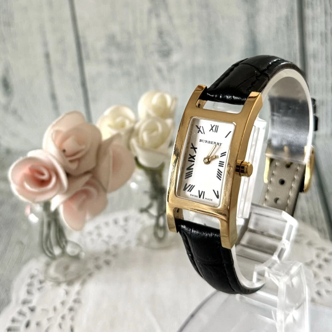 Orologio Burberry 14000L Analogico Quarzo Donna Batteria Sostituita Oro Vintage 36500341