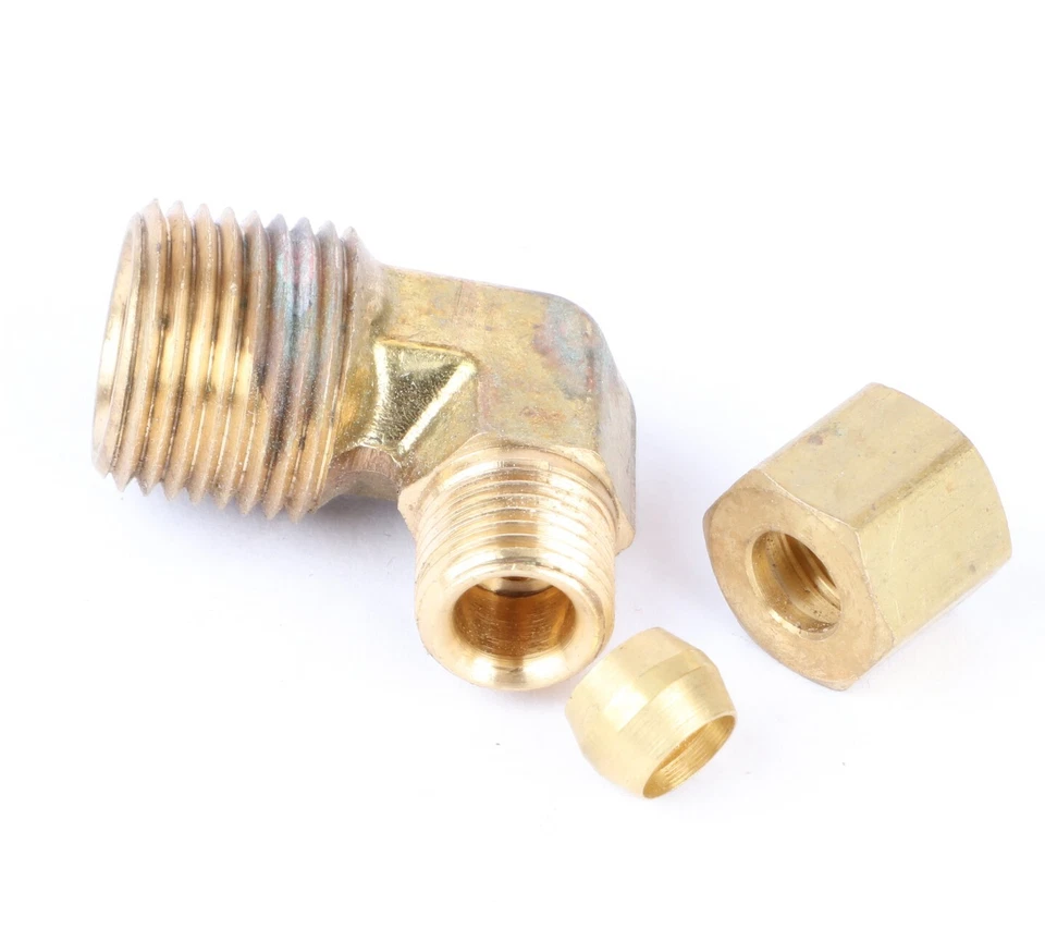 Brass Fairview 90° Elbow Tube Fitting, 1/2" Tube OD x 3/8" Male NPT - Image 3 of 4