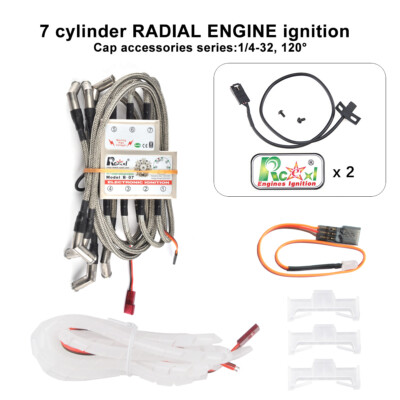 RCEXL 7 cylinder W/ Sensor RADIAL Engine Ignition for NGK ME-8 1/4-32 120 degree