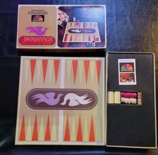 Backgammon Board Game by Selchow & Righter Company No. 85 COMPLETE Vintage 1975