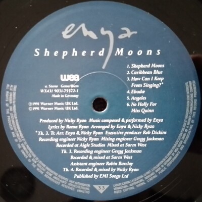 Enya – Shepherd Moons【名盤】1991・EU LP ENYA 