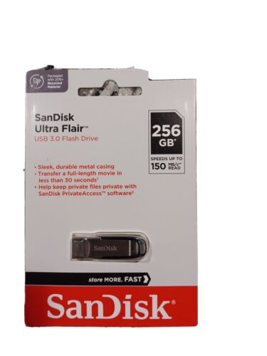 SanDisk Ultra Flair 256GB USB 3.0 USB Flash Drive SDCZ73-256G-G46 - New - Afbeelding 1 van 3