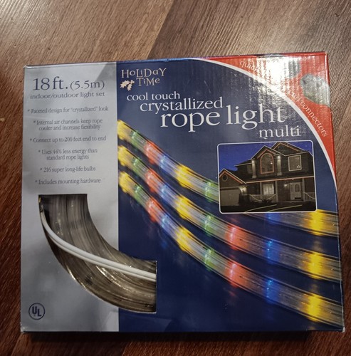 Rope Light Multi Color Cool Touch Brand Holiday Time Crystalize 18 Ft. New - Picture 2 of 4