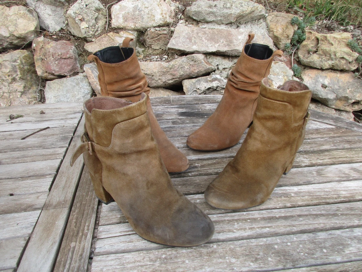 Bottines One Step En Cuir Nubuck Gris - Taille 38 - Occasion