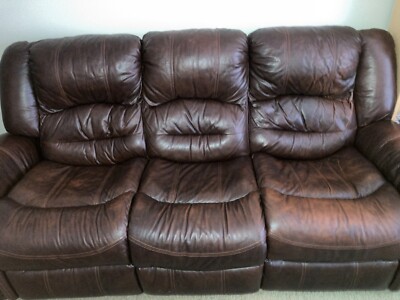 Brown leather couch slightly used