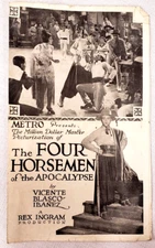 1921 Metro Silent Film Program FOUR HORSEMEN OF THE APOCALYPSE,R Valentino Movie