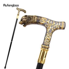 Antique Black Gold Tiger Solid Handle Walking Stick Cane Style Handmade Cosplay