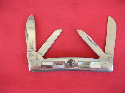 STEEL WARRIOR 4 BLADE CONGRESS ABALONE/PEARL INLAY HANDLES KNIFE