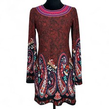 White Mark Sweater Dress Womens S Small Lightweight Red Black Knee Length