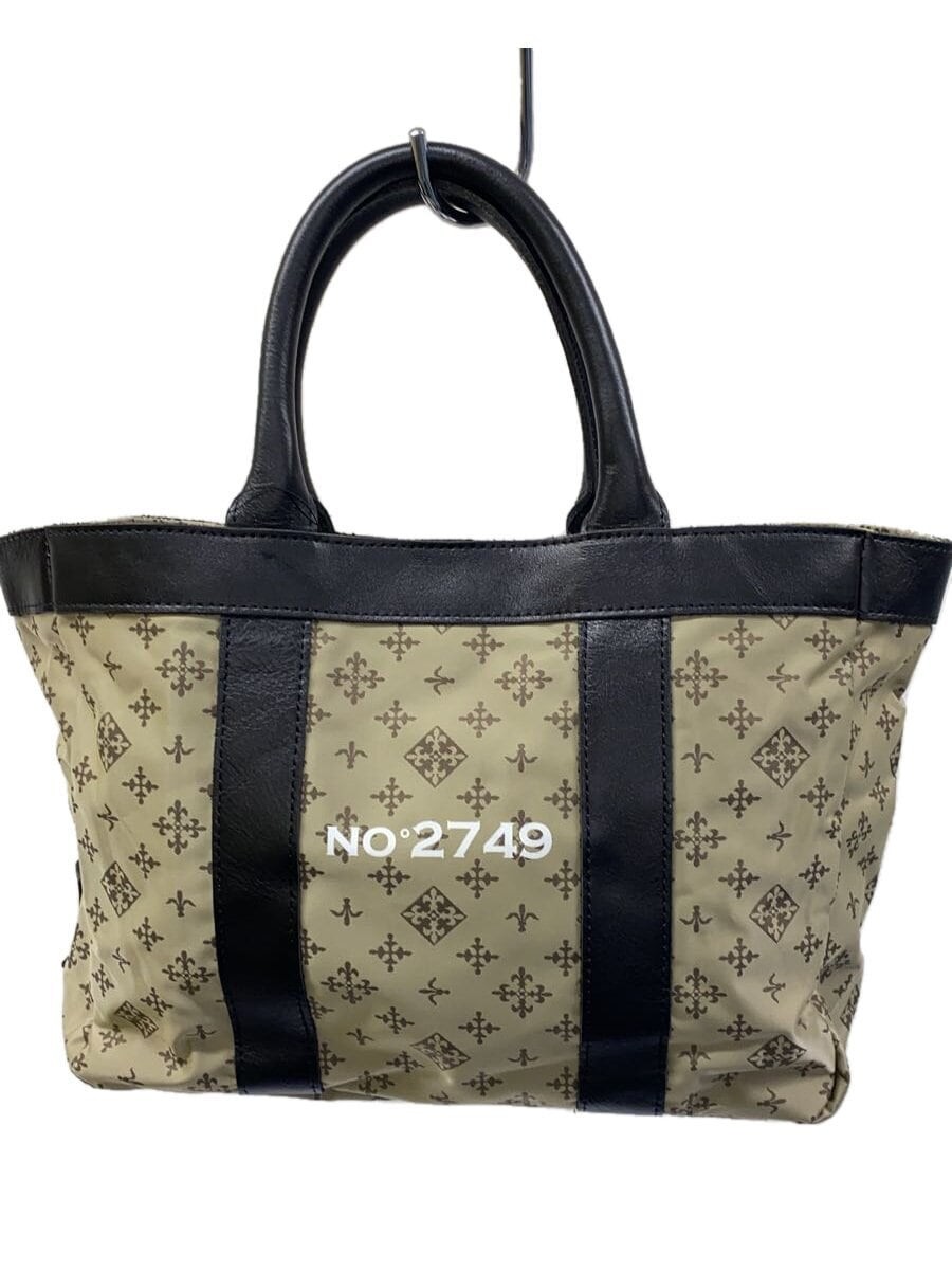 Russet PVC tote bag with all-over BEG pattern