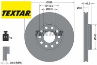 2X Bremsscheibe Textar 92121005 2 Bremsscheiben Vorderachse Vorne
