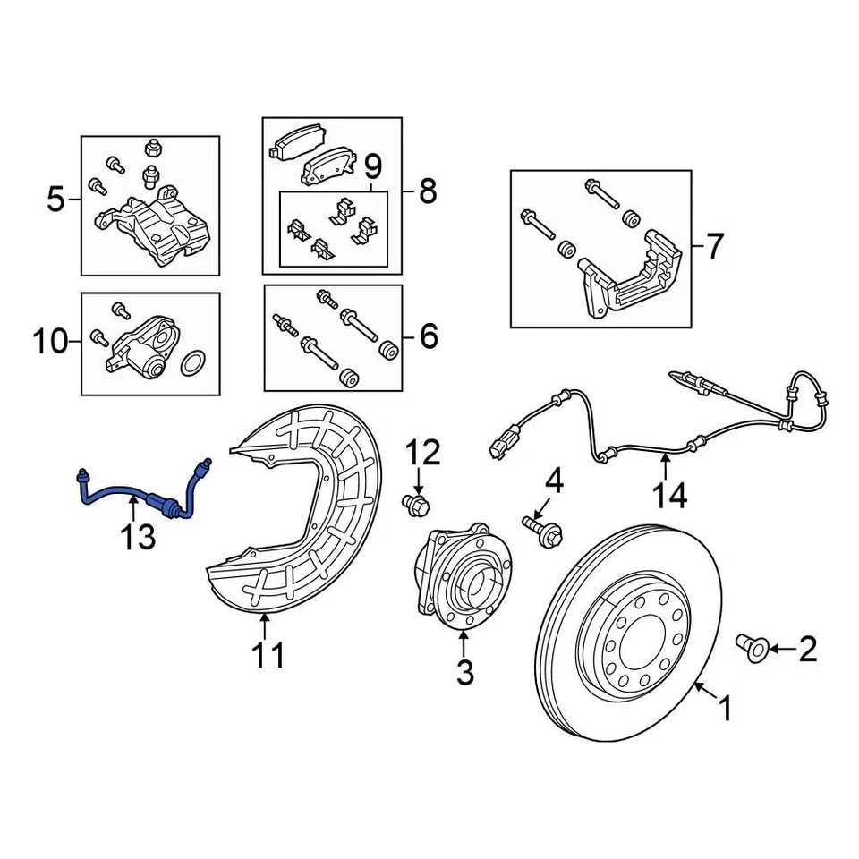 For Chrysler 200 2015-2017 Chrysler 68194828AB Rear Right Brake Hydraulic Hose Foto 4 de 4