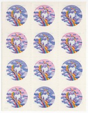 Vintage 1980's LISA FRANK Markie Unicorn Stickers Sheet