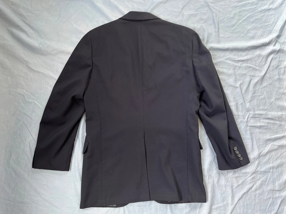VTG Corbin Men's Solid Navy Suit 38S 31X28.5 Shoulder Flaw Tropical Wool? USA - Image 3 of 4