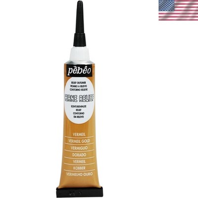 Vitrail Cerne Relief Paint - 20ml Tubes, Vermeil Gold for Mixed Media Creations