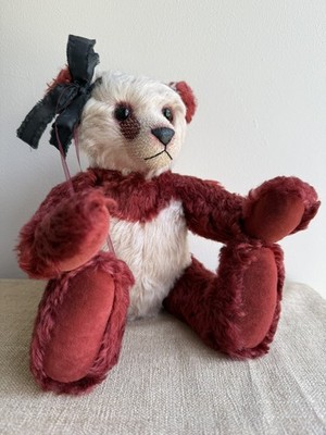 Karin Conradi Creations OOAK ''Gloria'' Künstlerteddybär Burgund Mohair