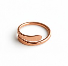 Adjustable Pure Spiral Copper Coil Ring: Minimalist Handmade Open Copper Band