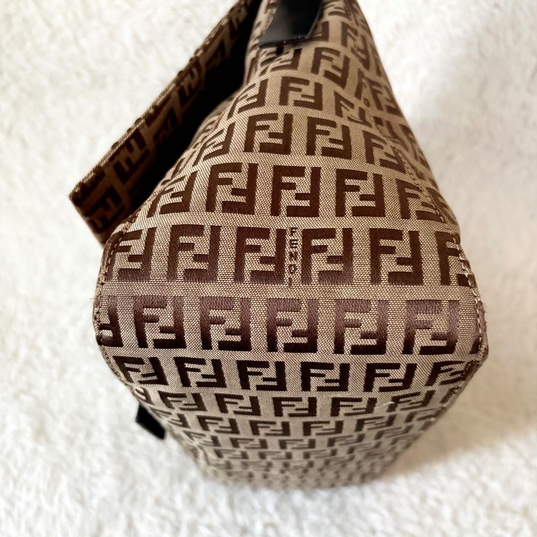 Fendi Mamma Baguette Women's Shoulder Bag Handbag Zucchino Canvas Leather Brown thumbnail 10