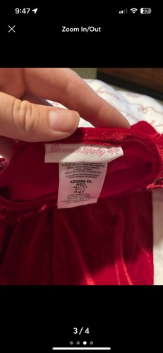 BONNIE JEAN Girls 4 T Christmas Sequin Sparkle Velvet Santa Dress - Picture 3 of 4