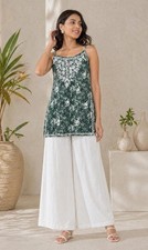 Chikankari Handwork Embroided Premium Kurtis Premium   Tariff free 
