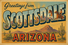 a367 Scottsdale, Arizona Vintage Travel Postcard Greetings Unused