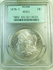 1878 S Morgan dollar PCGS/OGH MS63 *VAM 19a cap gouge* EP