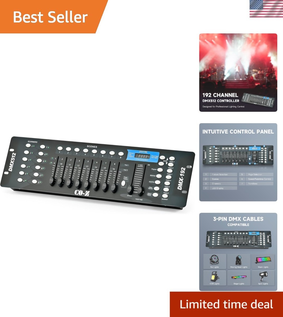 Compact DMX Lighting Mixer with Voice Control - Perfect for