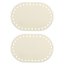 2Pcs Wooden Basket Bottom,3.94x5.91" Oval Blank Natural Wood Base Crochet Basket