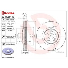 BREMBO 2x Bremsscheibe vorne Ø320 mm Innenbelüftet für Honda Accord VIII CU