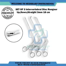 Laminectomy Intervertebral Disc Rongeur 3 PCs Set Up,Down,Straight 3mm 18 cm