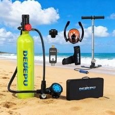 DEDEPU Scuba Diving Kit 1L Oxygen Tank Full Face Diving Mask Set Dive EquipmenDn