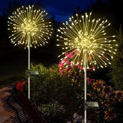 Solar Gartenleuchten 120 LED 8 Modi Pusteblume Warmweiß Deko für Außen Garten