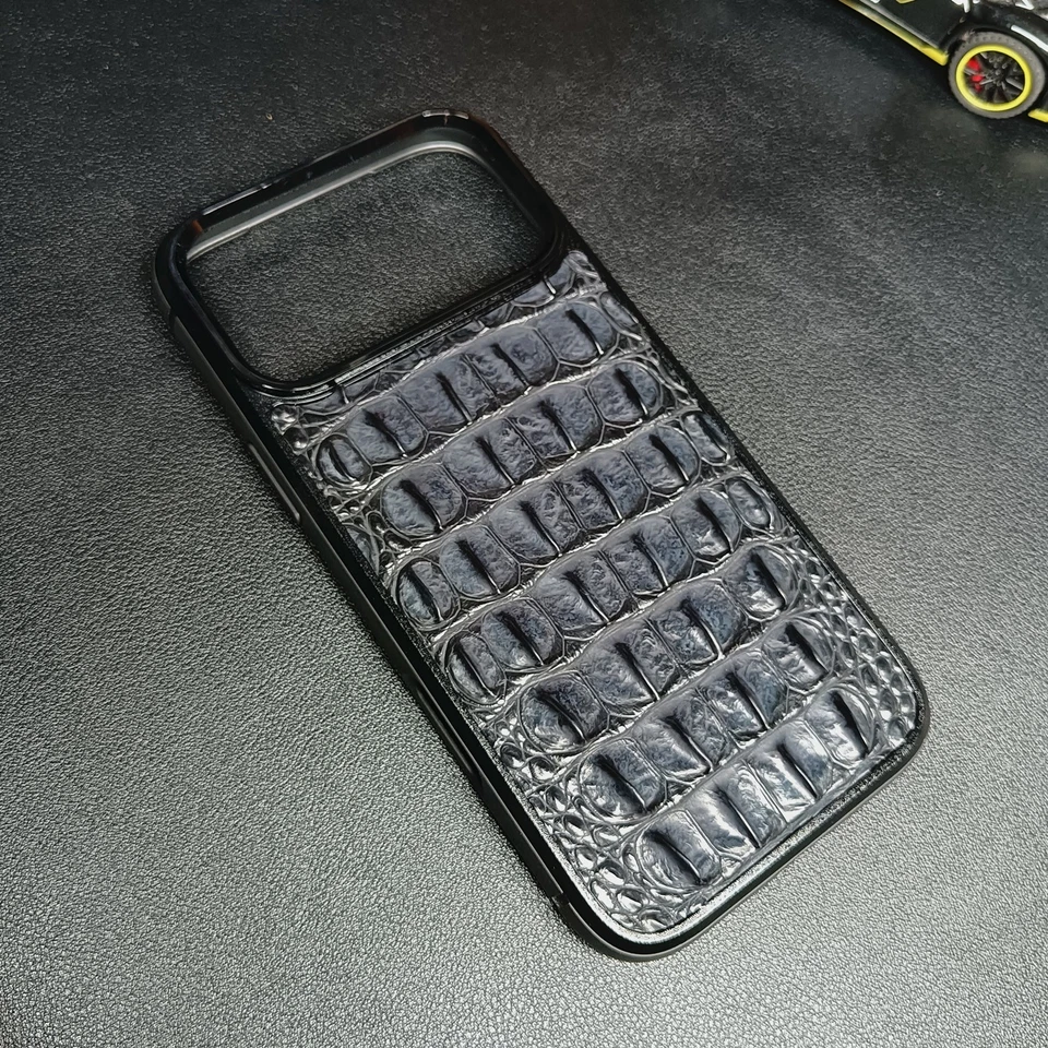 Genuine Crocodile Leather Case For iPhone17 Pro Max Air 3D Alligator Armor Cover - Image 3 of 4