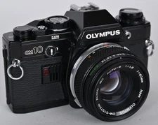 EX++ Black Olympus OM10 OM-10 35mm Film SLR wiht Zuiko 50mm f1.8 Working!