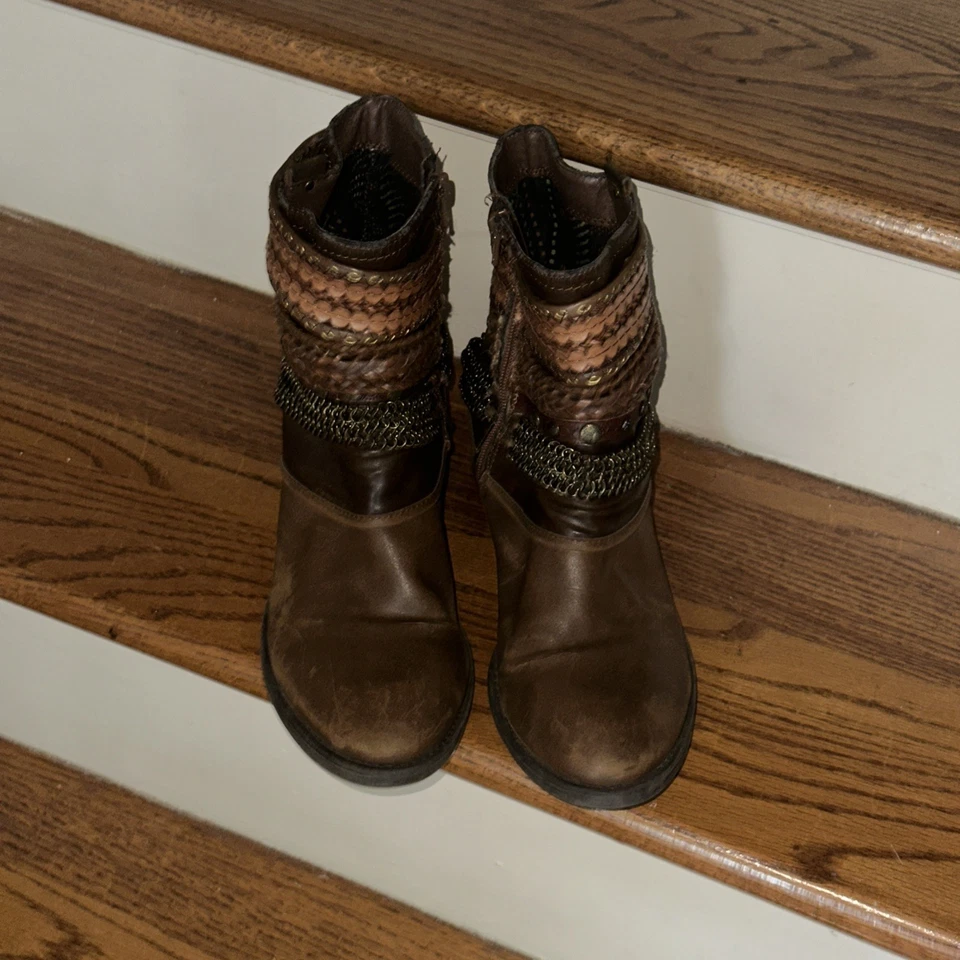 Botas al tobillo Lavorazione Artigianale de vaquero de cuero envejecido para mujer 10 ❤️1002 Foto 2 de 4