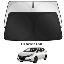 Titanium Silver Foldable Windshield Sun Shade Uv Block For Nissan Leaf