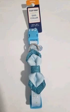 NEW Top Paw Pretty N Blue Crown King W/ Charm Dog Collar Size Medium 13.4"-20"