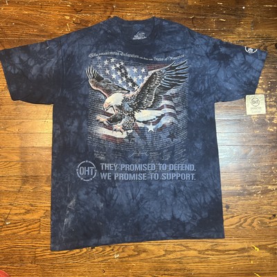 Declaration of Independence Bald Eagle FLAG OHT T-Shirt The Mountain 2XL Tie Dye