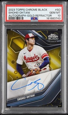 2023 Topps Chrome Black Shohei Ohtani Auto Gold /50 PSA 10 Jersey #
