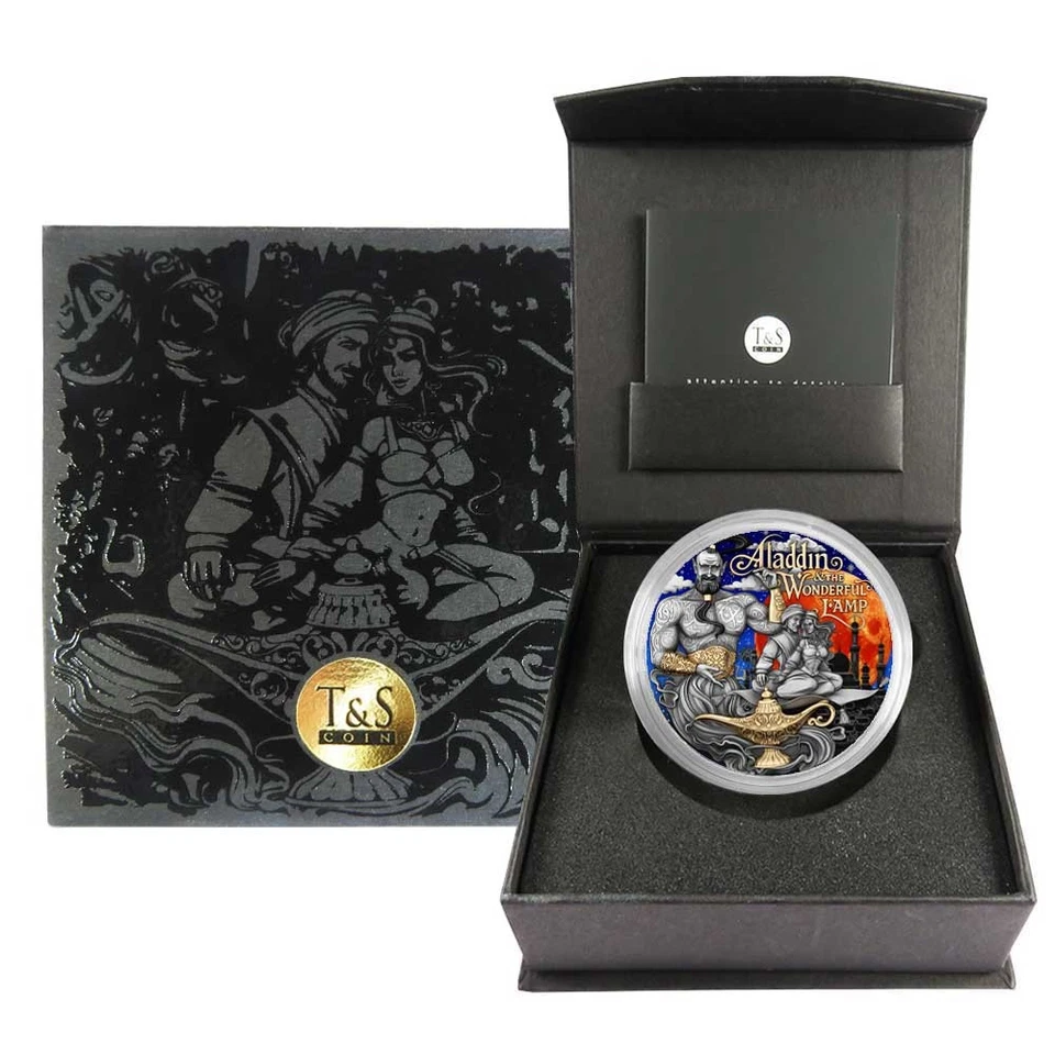 2025 Aladdin and the Wonderful Lamp 2 oz Antiqued Silver Coin By T&S Coin