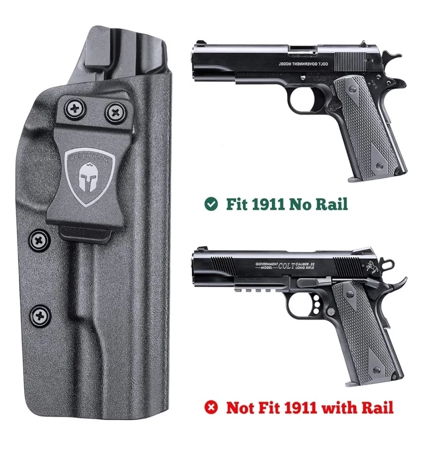 Colt 1911 Holster, IWB/OWB Kydex Holster Right Hand Black - Image 2 of 4